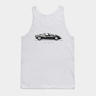 Alfa Romeo 33 Stradale 1967 - Black and White Watercolor Tank Top